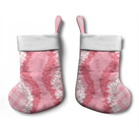 Hawaii Aloha Plumeria Lei Pink Palaka Christmas Stocking - Polynesian Pride