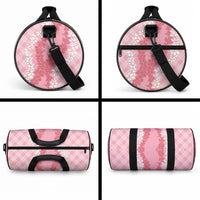 Hawaii Aloha Plumeria Lei Pink Palaka Duffle Bag