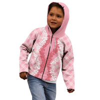 Hawaii Aloha Plumeria Lei Pink Palaka Kid Hoodie - Polynesian Pride