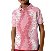 Hawaii Aloha Plumeria Lei Pink Palaka Kid Polo Shirt - Polynesian Pride