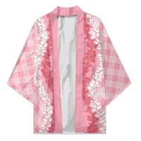 Hawaii Aloha Plumeria Lei Pink Palaka Kimono - Polynesian Pride