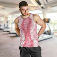 Hawaii Aloha Plumeria Lei Pink Palaka Men Tank Top - Polynesian Pride