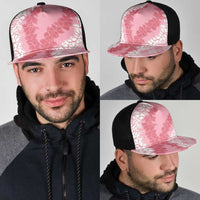 Hawaii Aloha Plumeria Lei Pink Palaka Mesh Trucker Cap - Polynesian Pride
