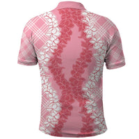 Hawaii Aloha Plumeria Lei Pink Palaka Polo Shirt - Polynesian Pride
