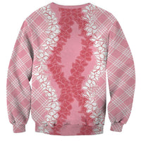 Hawaii Aloha Plumeria Lei Pink Palaka Sweatshirt LT7 - Polynesian Pride