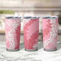 Hawaii Aloha Plumeria Lei Pink Palaka Tumbler Cup - Polynesian Pride