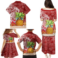 Mele Kalikimaka Hawaii Christmas Family Matching Puletasi Dress and Hawaiian Shirt Pineapple Party LT7 - Polynesian Pride
