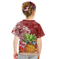 Mele Kalikimaka Hawaii Christmas Kid T Shirt Pineapple Party LT7 - Polynesian Pride