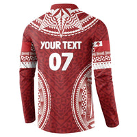 Personalized Mate Maa Tonga Rugby Button Sweatshirt Ofa Atu Tonga