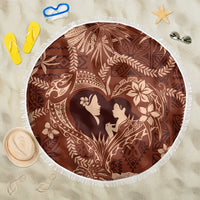 Hawaii Plumeria Beach Blanket Hau'oli la Makuahine Sunburned LT7 One Size 150cm Brown - Polynesian Pride