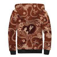 Hawaii Plumeria Sherpa Hoodie Hau'oli la Makuahine Sunburned LT7 - Polynesian Pride