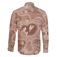 Hawaii Plumeria Family Matching Mermaid Dress and Hawaiian Shirt Hau'oli la Makuahine Beige LT7 - Polynesian Pride