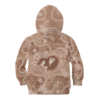 Hawaii Plumeria Kid Hoodie Hau'oli la Makuahine Beige LT7 - Polynesian Pride