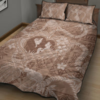 Hawaii Plumeria Quilt Bed Set Hau'oli la Makuahine Beige LT7 - Polynesian Pride