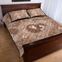 Hawaii Plumeria Quilt Bed Set Hau'oli la Makuahine Beige LT7 - Polynesian Pride