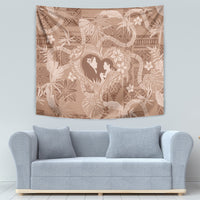 Hawaii Plumeria Tapestry Hau'oli la Makuahine Beige LT7 - Polynesian Pride