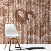 Hawaii Plumeria Window Curtain Hau'oli la Makuahine Beige LT7 - Polynesian Pride