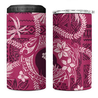 Hawaii Plumeria 4 in 1 Can Cooler Tumbler Hau'oli la Makuahine Rosy