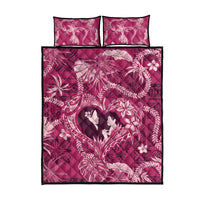 Hawaii Plumeria Quilt Bed Set Hau'oli la Makuahine Rosy LT7 - Polynesian Pride