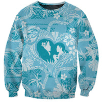 Hawaii Plumeria Sweatshirt Hau'oli la Makuahine Turquoise LT7 Unisex Turquoise - Polynesian Pride