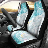 Polynesia Humpback Whale Car Seat Cover Tropical Plumeria Turquoise