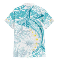 Polynesia Humpback Whale Family Matching Mermaid Dress and Hawaiian Shirt Tropical Plumeria Turquoise