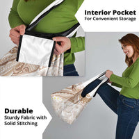 Polynesia Humpback Whale Grocery Bag Tropical Plumeria Beige