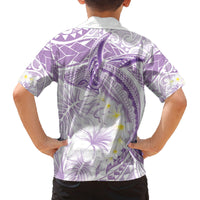 Polynesia Humpback Whale Family Matching Tank Maxi Dress and Hawaiian Shirt Tropical Plumeria Lavender