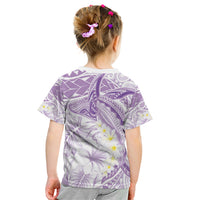 Polynesia Humpback Whale Kid T Shirt Tropical Plumeria Lavender