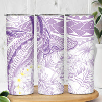 Polynesia Humpback Whale Skinny Tumbler Tropical Plumeria Lavender