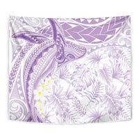 Polynesia Humpback Whale Tapestry Tropical Plumeria Lavender