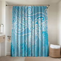 Aotearoa Maori Koru Curves Bathroom Set Silver Ferns - Turquoise