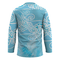 Aotearoa Maori Koru Curves Hockey Jersey Silver Ferns - Turquoise