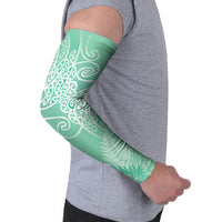 Aotearoa Maori Koru Curves Arm Sleeves Silver Ferns - Mint