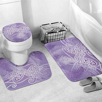Aotearoa Maori Koru Curves Bathroom Set Silver Ferns - Amethyst