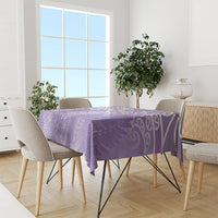 Aotearoa Maori Koru Curves Tablecloth Silver Ferns - Amethyst