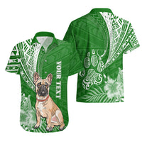 Personalised Polynesian Pacific Bulldog Hawaiian Shirt With Emerald Hawaii Tribal Tattoo Patterns LT7 - Polynesian Pride