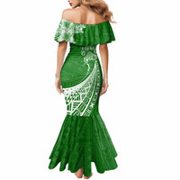 Personalised Polynesian Pacific Bulldog Mermaid Dress With Emerald Hawaii Tribal Tattoo Patterns LT7 - Polynesian Pride