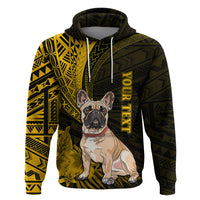 Custom Polynesian Pacific Bulldog Hoodie With Gold Hawaii Tribal Tattoo Patterns LT7 Pullover Hoodie Gold - Polynesian Pride