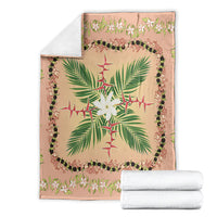 Hawaii Quilt Inspired Collection Aloha Flowers Blanket Maile - Kukui Nut Lei