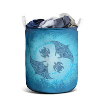 Hawaii Quilt Inspired Collection Aloha Sea Laundry Basket Manta Ray and Turtles