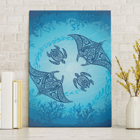 Hawaii Quilt Inspired Collection Aloha Sea Canvas Wall Art Manta Ray and Turtles