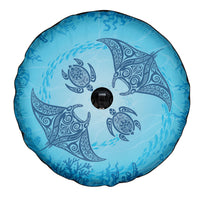 Hawaii Quilt Inspired Collection Aloha Sea Spare Tire Cover Manta Ray and Turtles