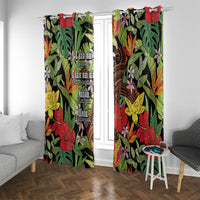 Mahalo Hawaii Ho'oponopono Pule Window Curtain Polynesian Pattern Cross LT7 With Grommets Black - Polynesian Pride