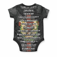 Hawaii Ka Pule a ka Haku Memorial Baby Onesie Flower Lei Cross - Black