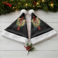 Hawaii Ka Pule a ka Haku Memorial Christmas Santa Hat Flower Lei Cross - Black