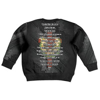 Hawaii Ka Pule a ka Haku Memorial Kid Ugly Christmas Sweater Flower Lei Cross - Black