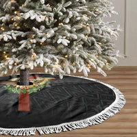 Hawaii Ka Pule a ka Haku Memorial Tree Skirt Flower Lei Cross - Black