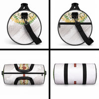 Hawaii Ka Pule a ka Haku Memorial Duffle Bag Flower Lei Cross - Ivory White