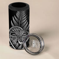 New Zealand Ta Moko Silver Fern 4 in 1 Can Cooler Tumbler Taniko Taniwha Motifs